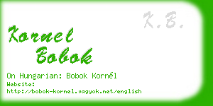 kornel bobok business card
