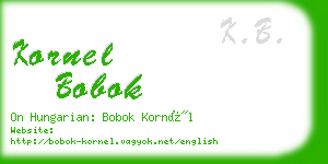 kornel bobok business card